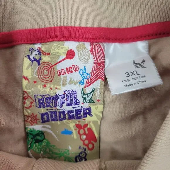 Artful Dodger Graphic Polo Shirt 3XL Brown Embroidered NWT Vintage - Picture 7 of 7